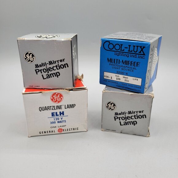GE and Cool-Lux ELH 120V 300W 250W Quartzline Multi-Mirror Projection Lamps - Picture 1 of 9